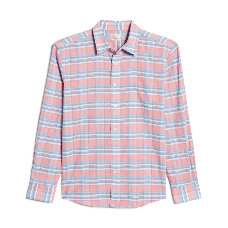 Mens casual long sleeves plaid button down shirt