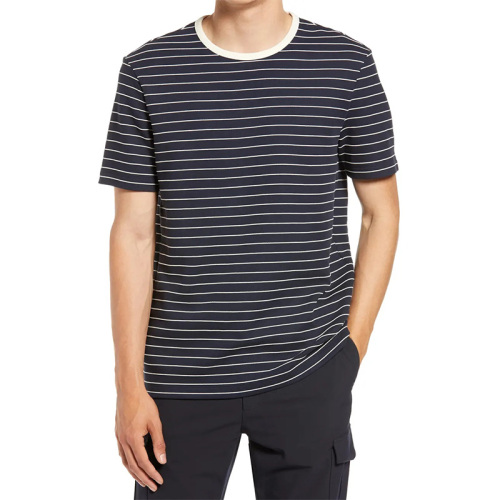 Mens black and white Striped T-Shirt