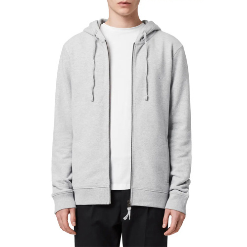 Mens slim fit grey zip up hoodie