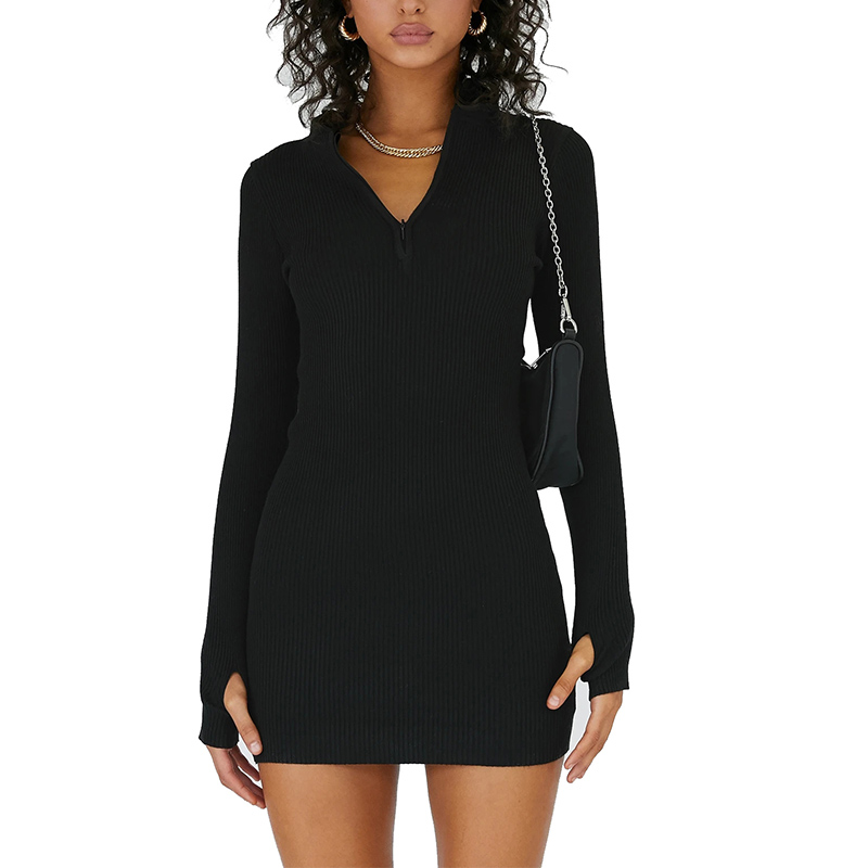 Womens ribbed mini bodycon dress