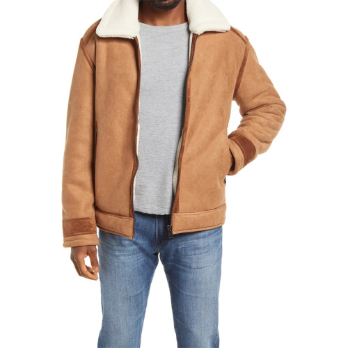 Mens faux fur sherpa lined jacket