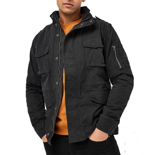 Cotton zip up jacket for men