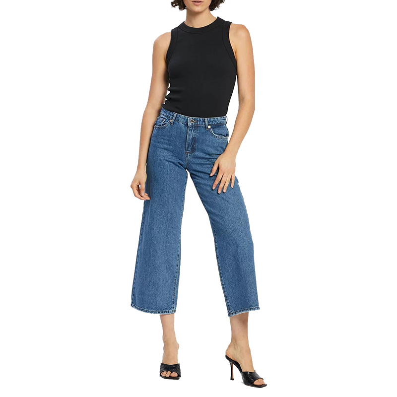 Women's high waisted wide leg jeans