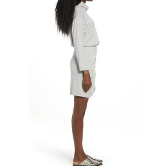 Ruched turtleneck long sleeve bodycon dress
