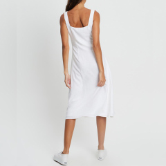 Women's casual summer white midi dress