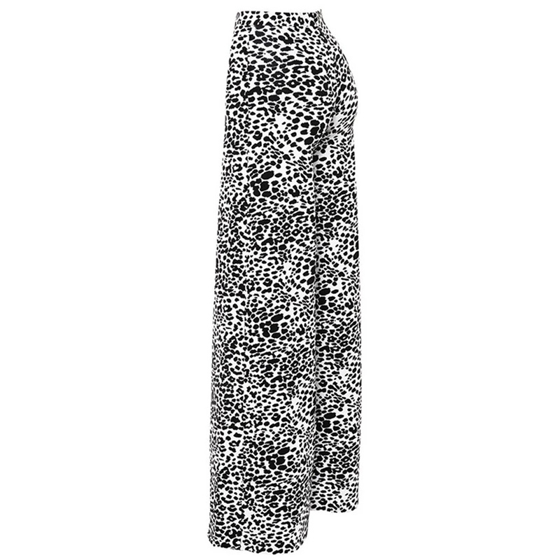 Womens leopard wide leg palazzo pants