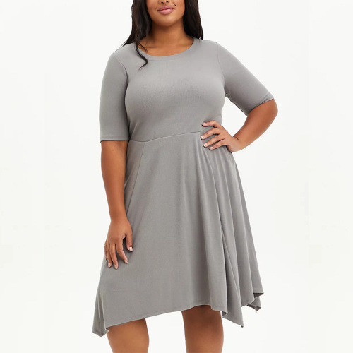 Plus size women's casual jersey mini dress