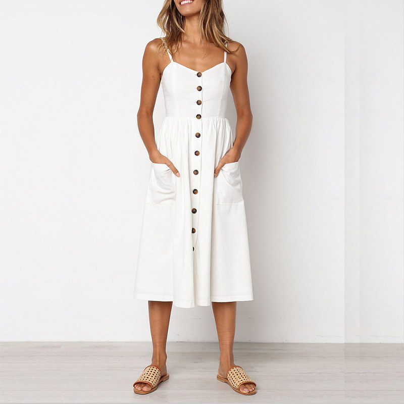 Casual female summer midi sundress