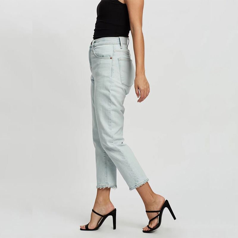High waisted ankle stretch jeans women