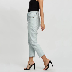High waisted ankle stretch jeans women