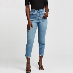 High waisted ankle stretch jeans women