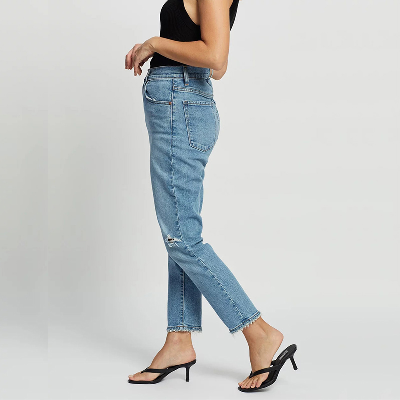 High waisted ankle stretch jeans women