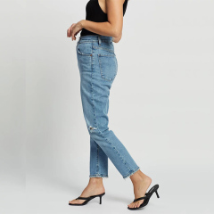 High waisted ankle stretch jeans women