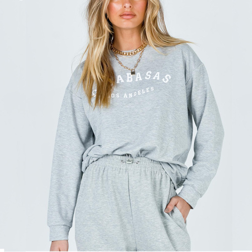 Plain grey crew neck sweatshirt women