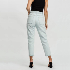 High waisted ankle stretch jeans women