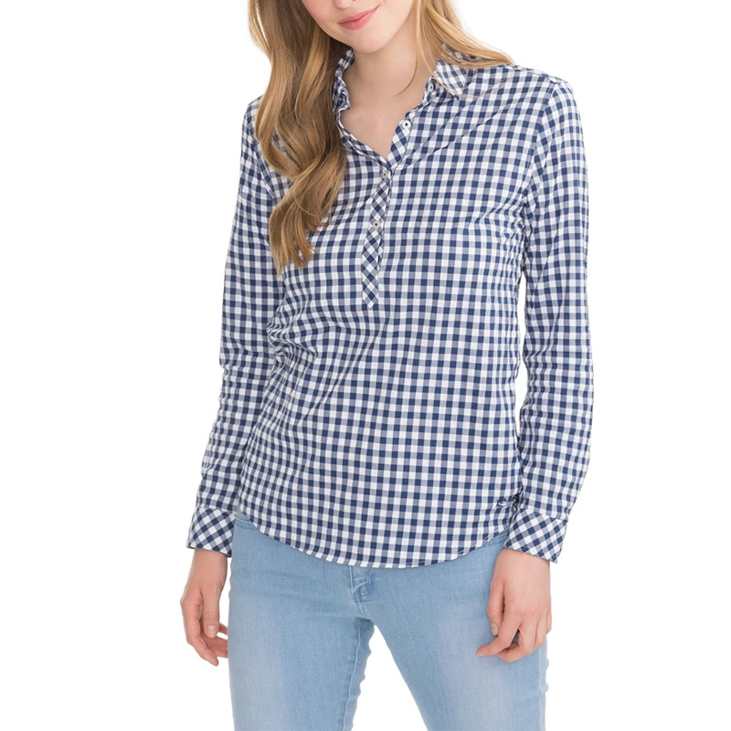 Check popover shirt womens