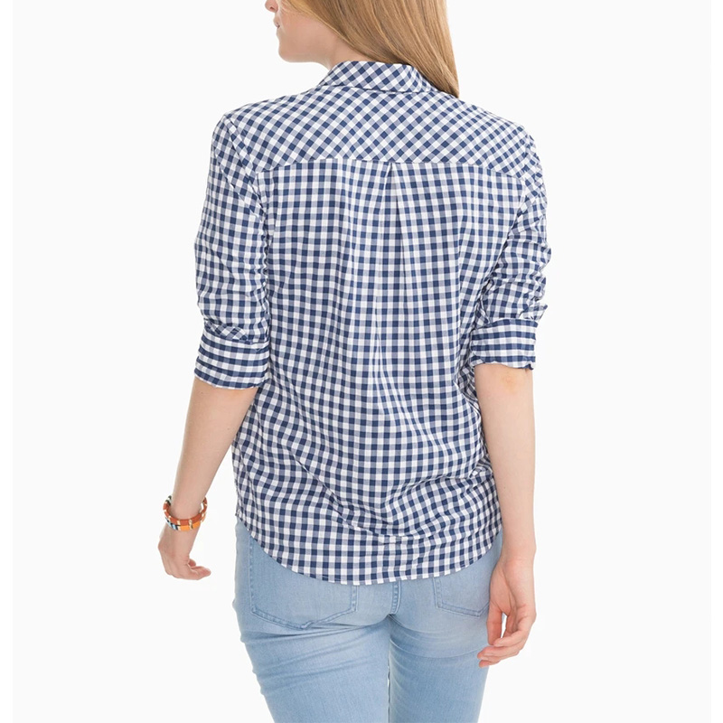 Check popover shirt womens