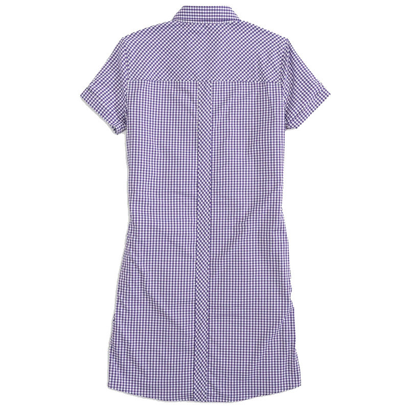 Womens black and white check mini shirt dress