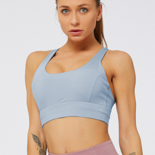 Women double-sided nylon running fitness shockproof yoga crop top sports bra