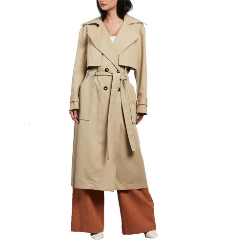 Long tan trench coat women