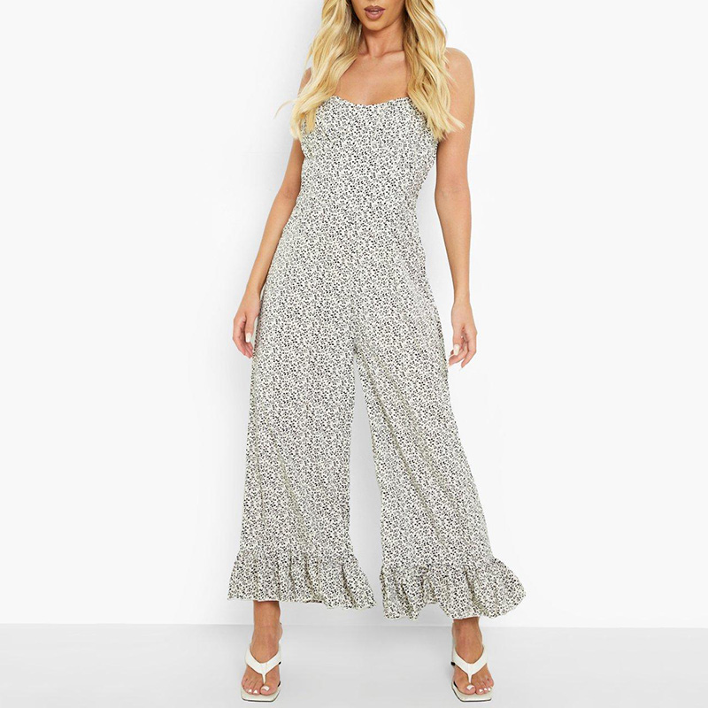 Floral print wide leg Jumpsuit womens
