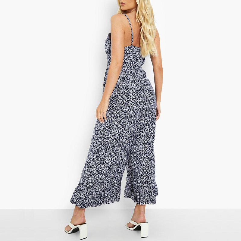 Floral print wide leg Jumpsuit womens