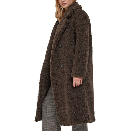 Faux fur long teddy coat womens