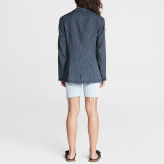 New women's striped linen blend blazer