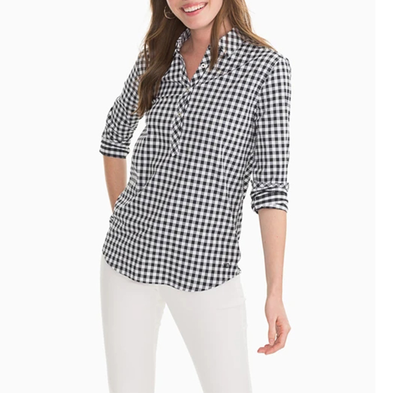 Check popover shirt womens