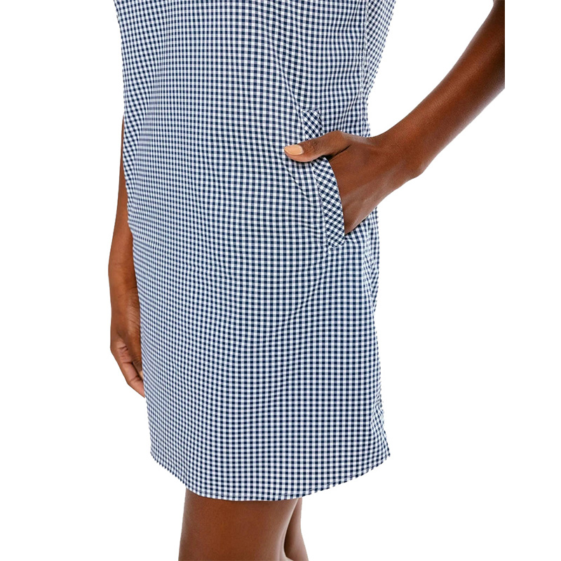 Womens black and white check mini shirt dress