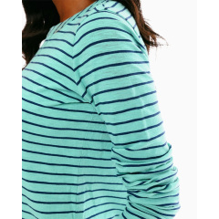 Womens long sleeves striped crew neck pullover