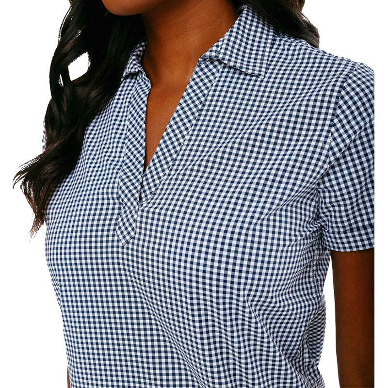 Womens black and white check mini shirt dress