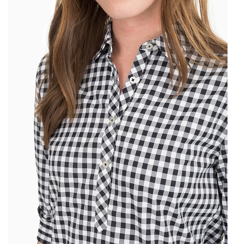 Check popover shirt womens