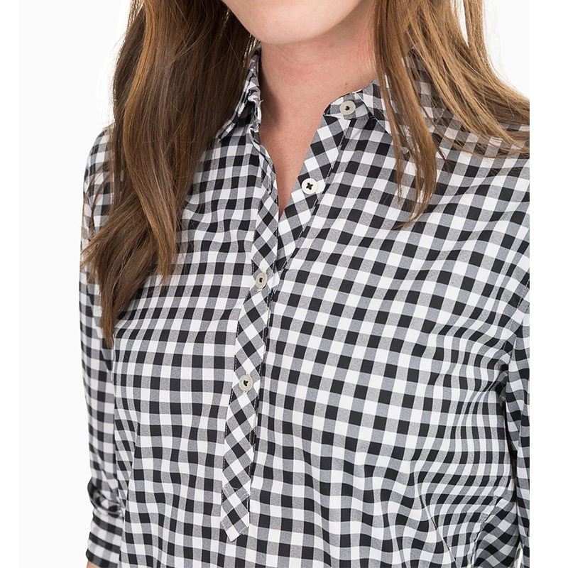 Check popover shirt womens