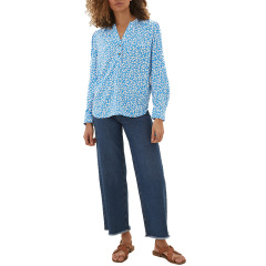 Women's polka dot v neck long sleeve blouse