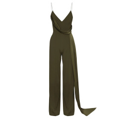 Womens fashion strappy sleeveless frill jumpsuit