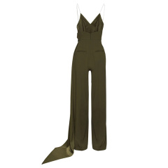 Womens fashion strappy sleeveless frill jumpsuit
