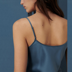 Slim-fit sleeveless satin tank tops women