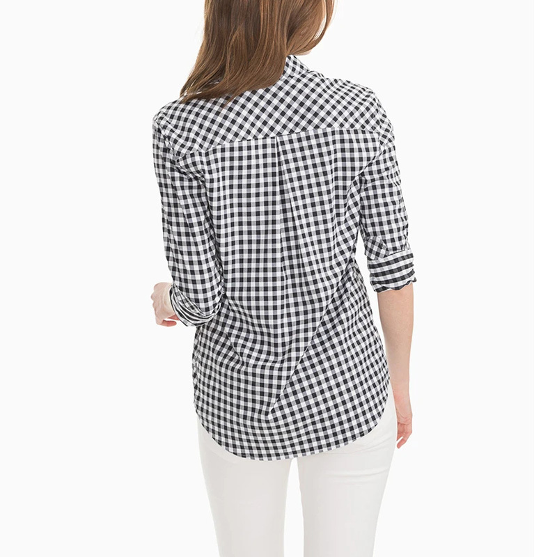 Check popover shirt womens
