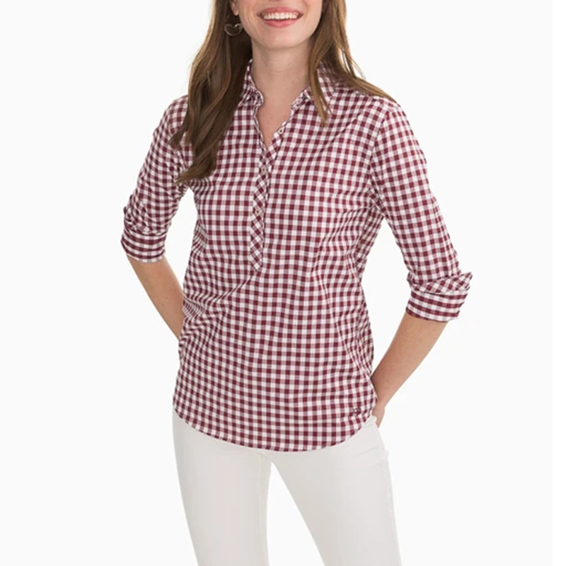Check popover shirt womens