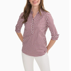 Check popover shirt womens