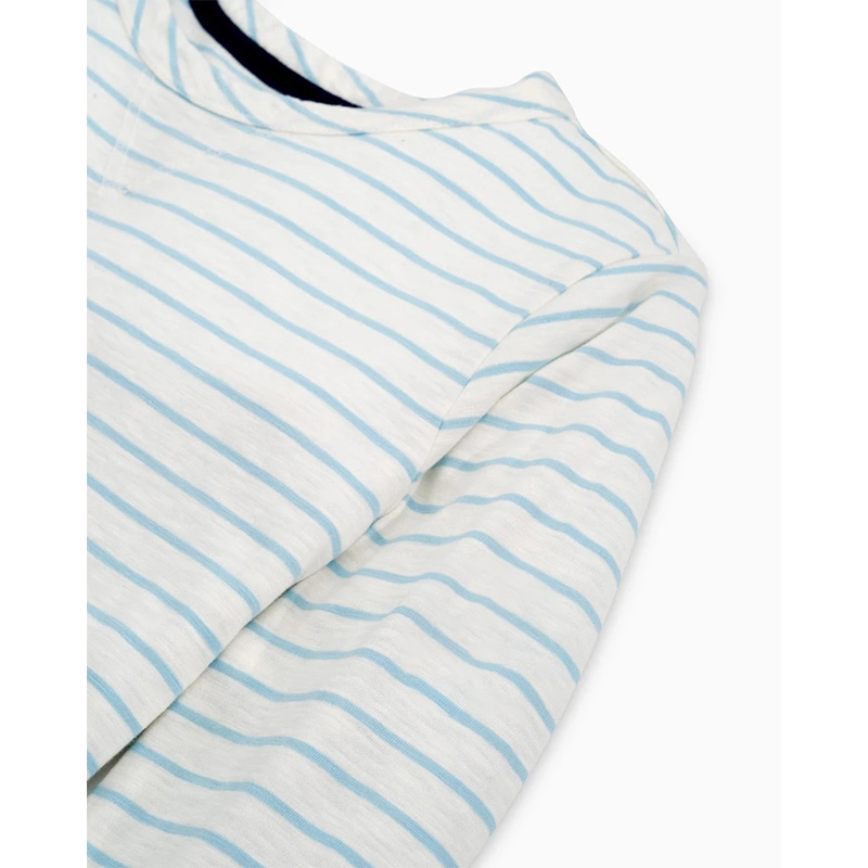 Womens long sleeves striped crew neck pullover