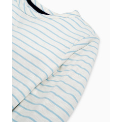 Womens long sleeves striped crew neck pullover