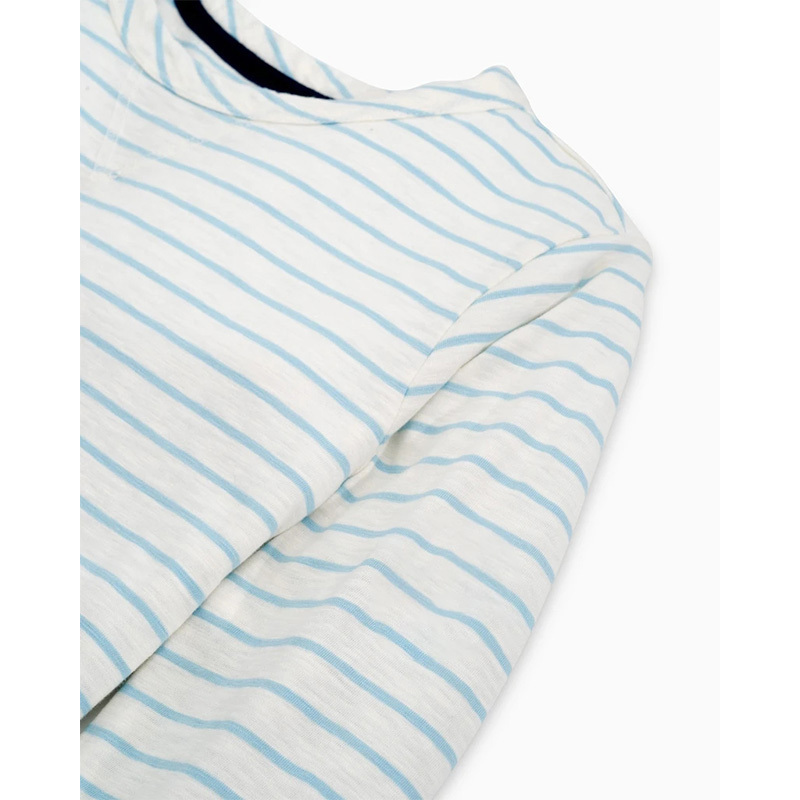 Womens long sleeves striped crew neck pullover