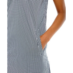 Womens black and white check mini shirt dress
