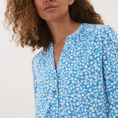 Women's polka dot v neck long sleeve blouse
