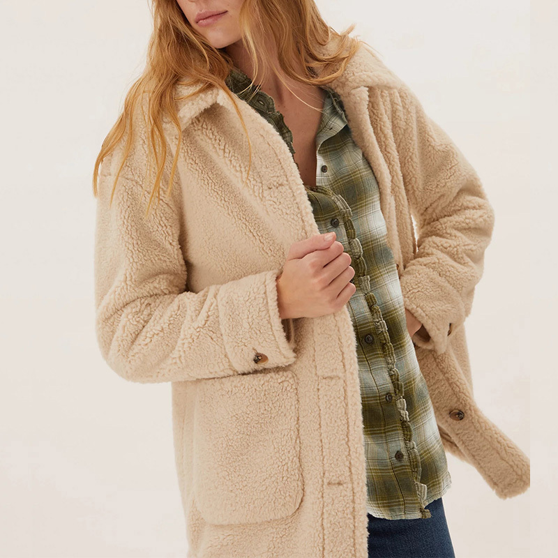 Womens plaid flannel otton check frill detail shirt