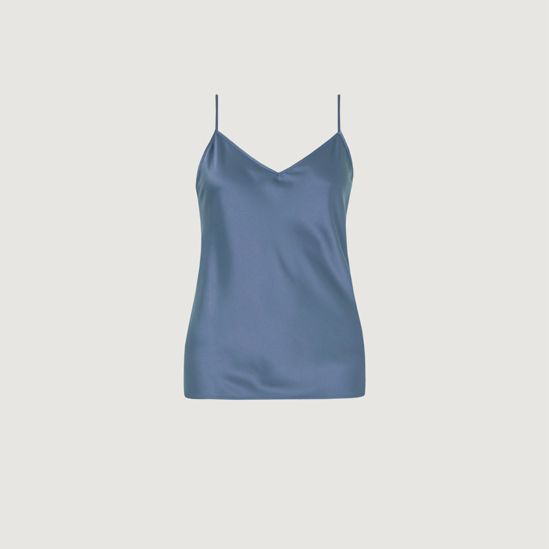 Slim-fit sleeveless satin tank tops women