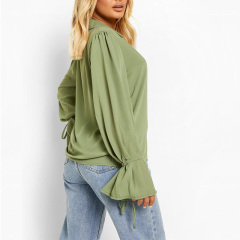 A new day tie long sleeve button down shirt womens
