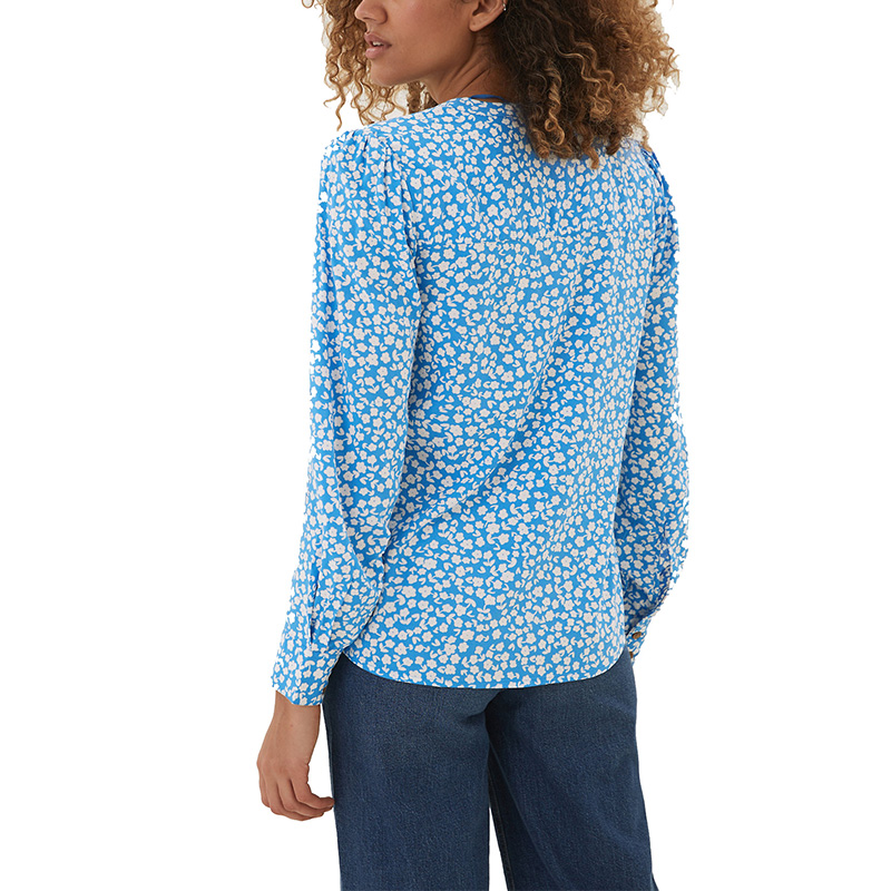 Women's polka dot v neck long sleeve blouse
